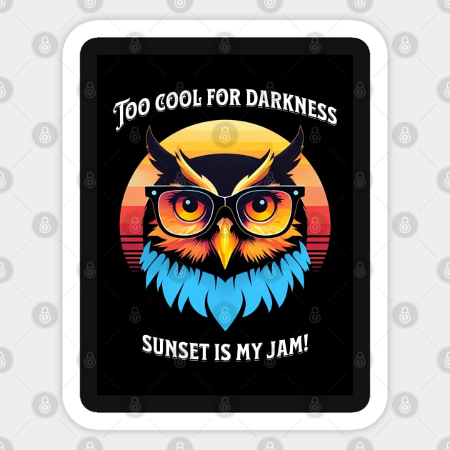 Sunset Swagger: Too Cool for Darkness Sticker by Steve